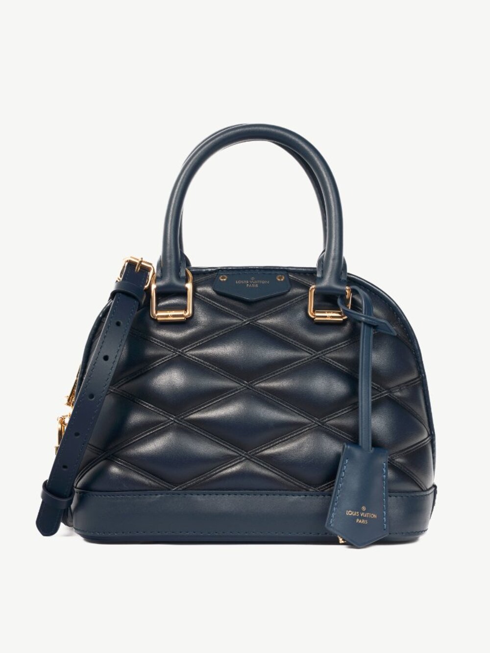 Louis Vuitton Alma BB Navy Blue Malletage Leather Tote